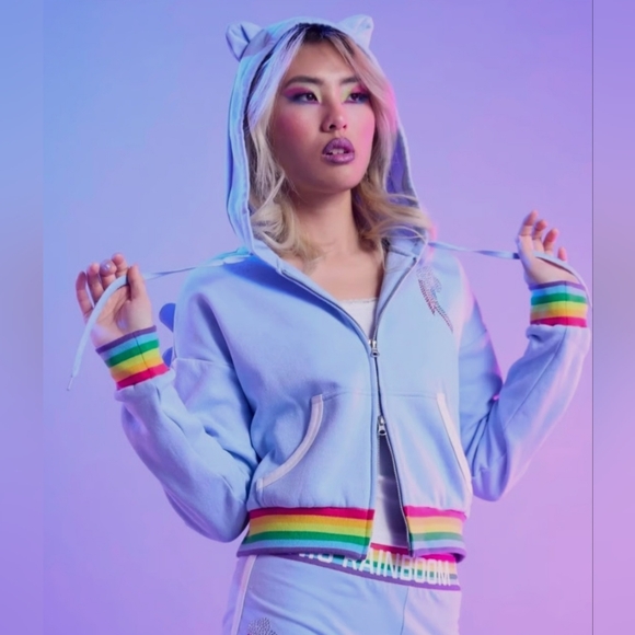 Hot Topic Tops - Hot Topic My Little Pony Rainbow Dash Cropped Hoodie Medium